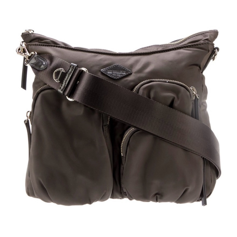 MZ Wallace Black Crossbody Bag with Adjustable Strap and Metal Accents